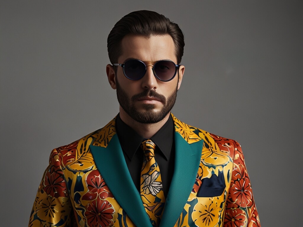 Man Wearing Bold Outfit